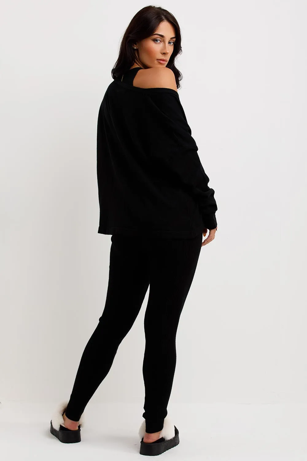 3 Piece Lounge Set Black