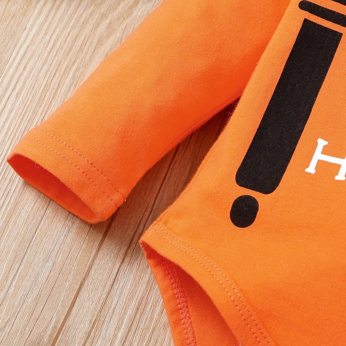 3PCS Halloween Letter and Pumpkin Print Bowknot Baby Romper Set