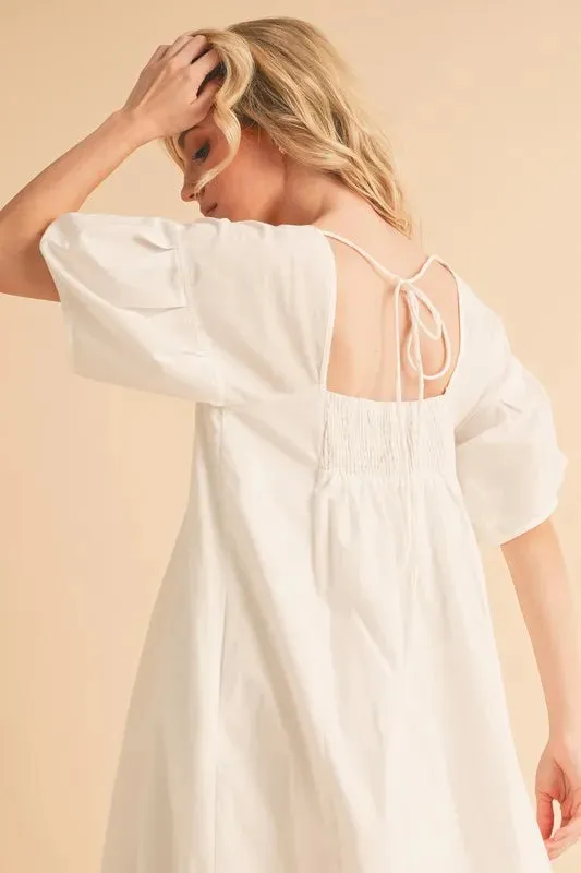 Aemi   Co Square Neck Babydoll Dress with Pockets