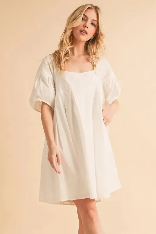 Aemi   Co Square Neck Babydoll Dress with Pockets