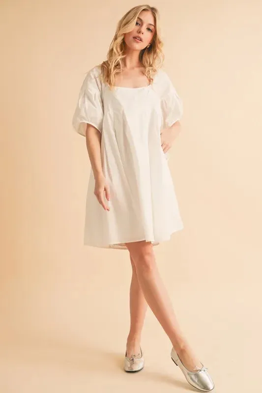 Aemi   Co Square Neck Babydoll Dress with Pockets