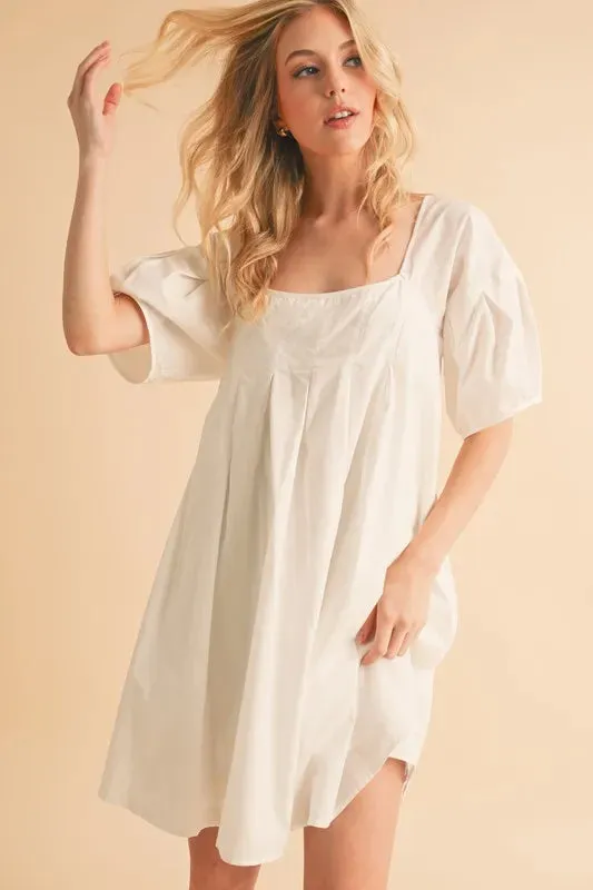 Aemi   Co Square Neck Babydoll Dress with Pockets