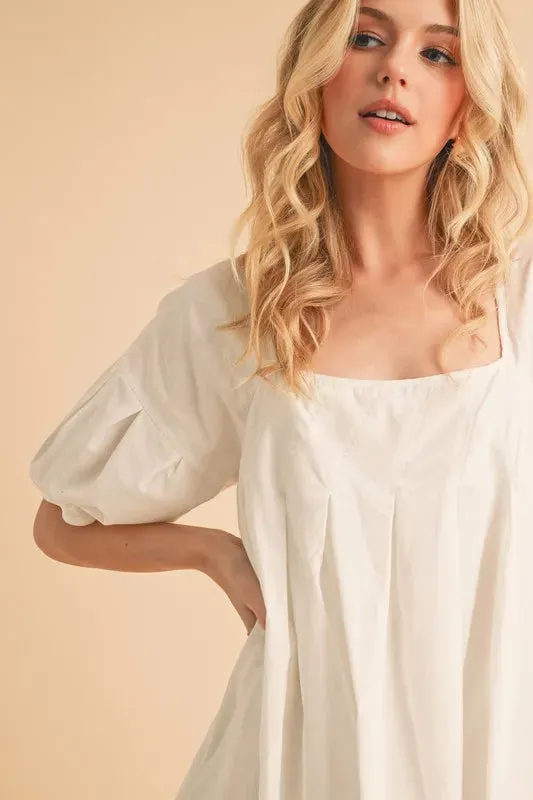 Aemi   Co Square Neck Babydoll Dress with Pockets