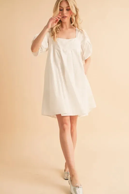 Aemi   Co Square Neck Babydoll Dress with Pockets