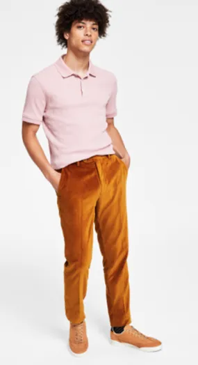 Alfani Mens Slim fit Dress Pants 34 / 32 Gold Solid