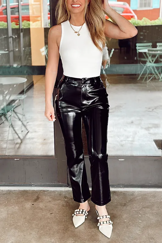 Alice Faux Leather Pants - Black