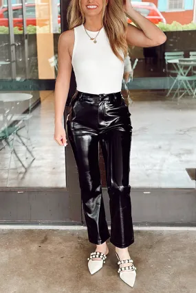 Alice Faux Leather Pants - Black