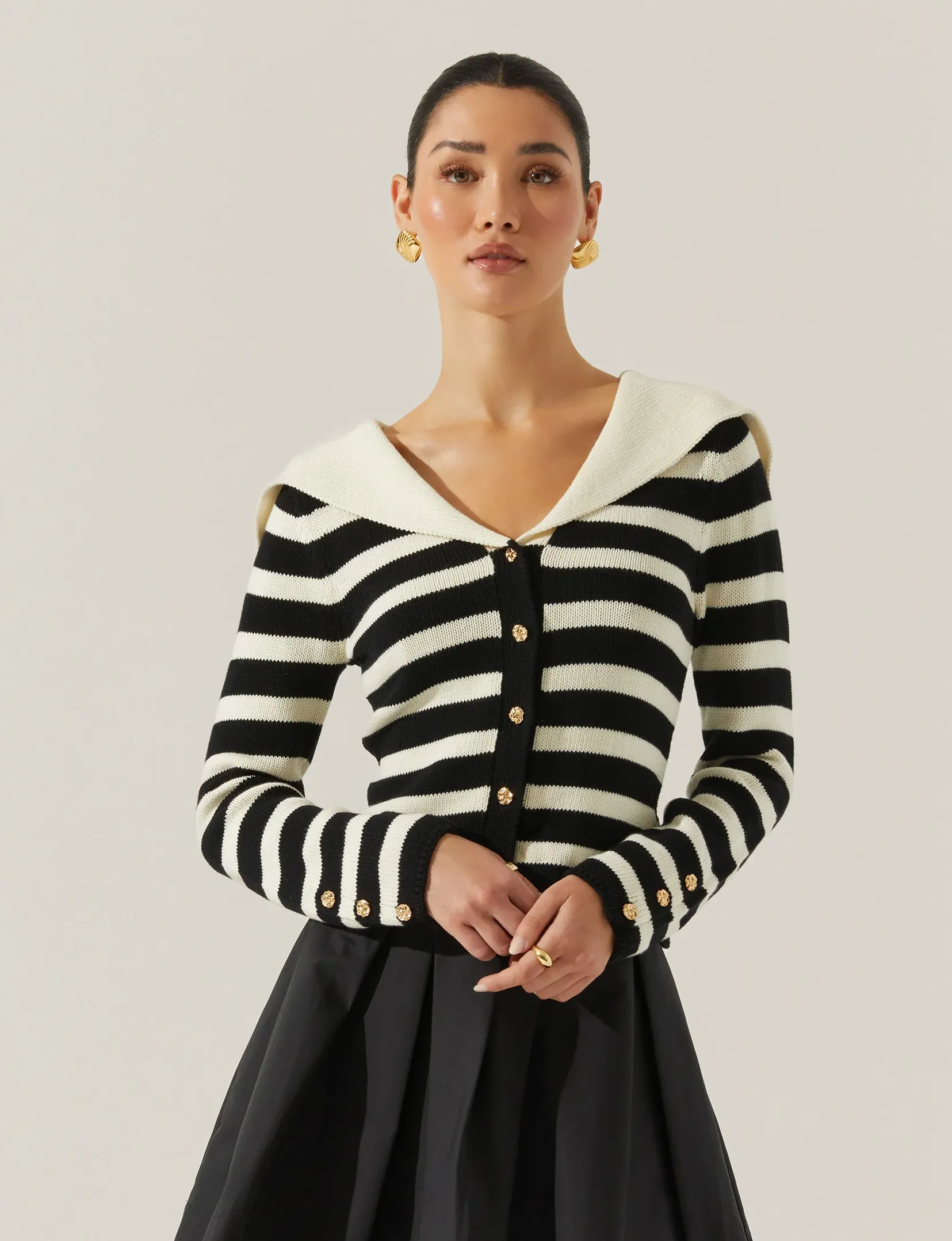 Analissa Cardigan, Black/Cream