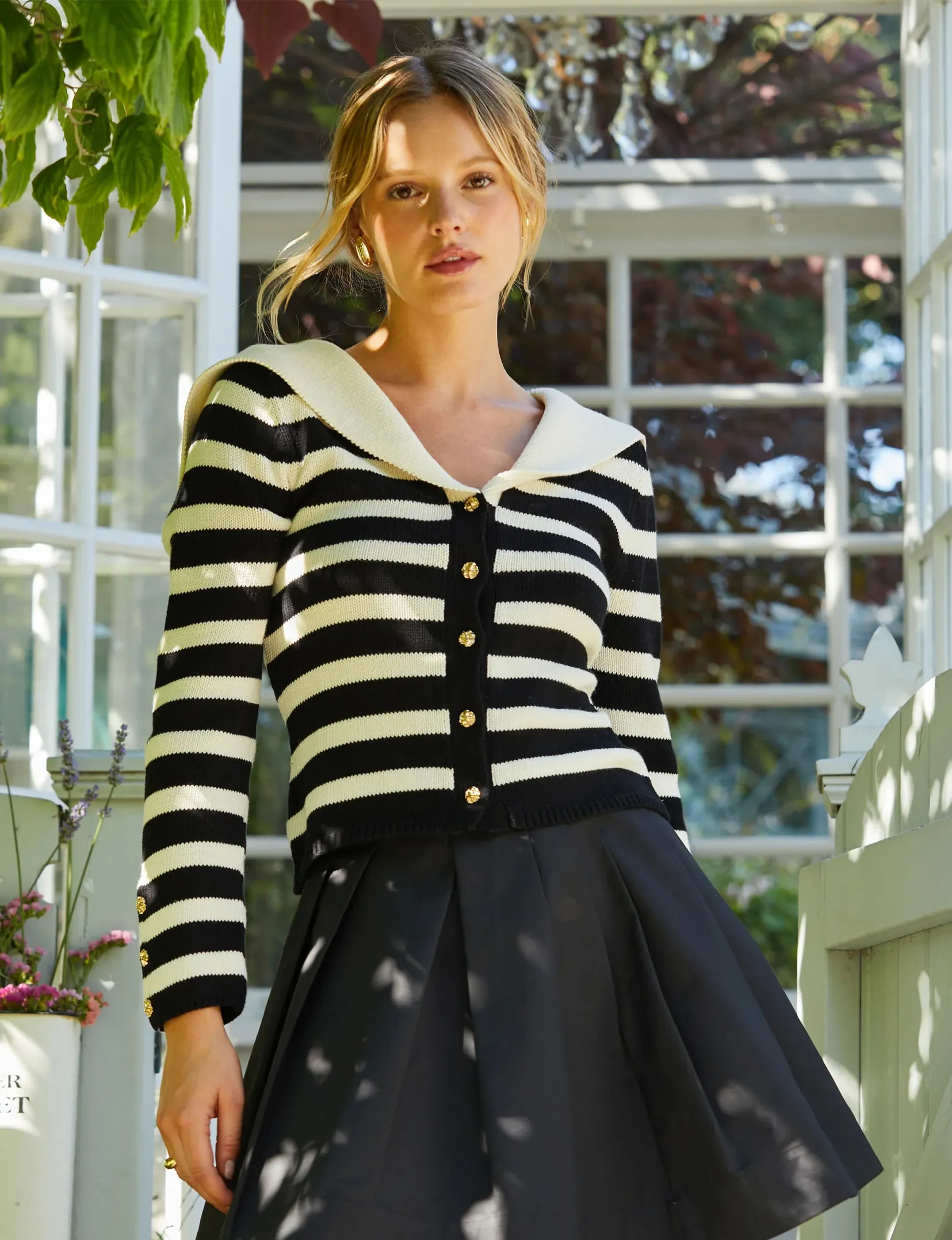 Analissa Cardigan, Black/Cream