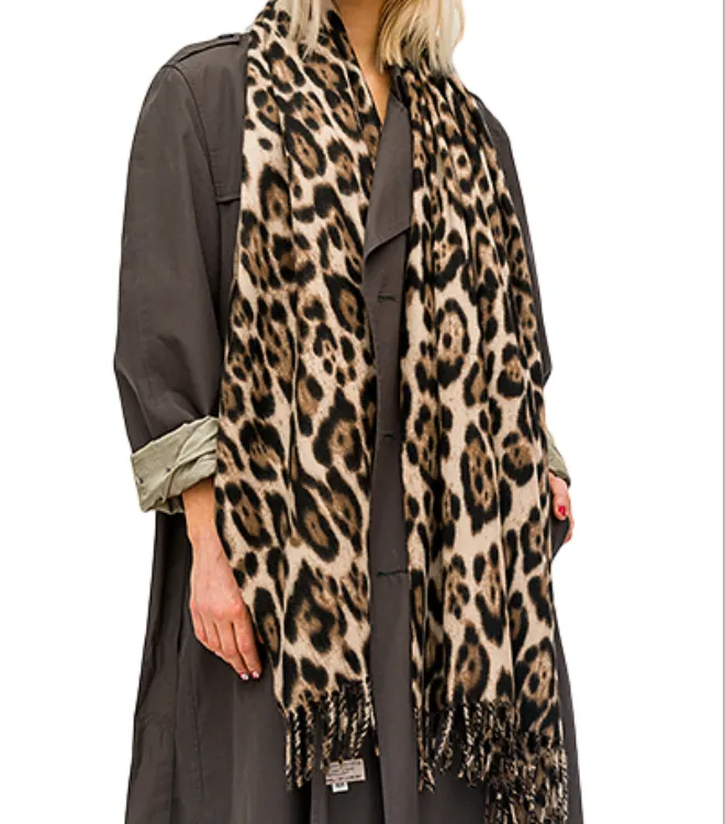 Animal Print Oblong Scarf