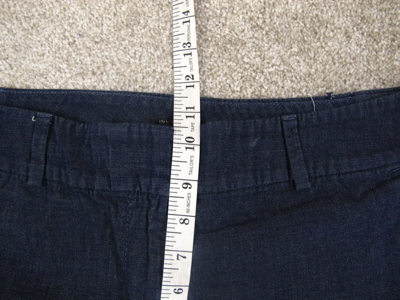 Ann Taylor Womens  Straight Leg Chino Pant Pockets Mid Rise Blue Size 8P