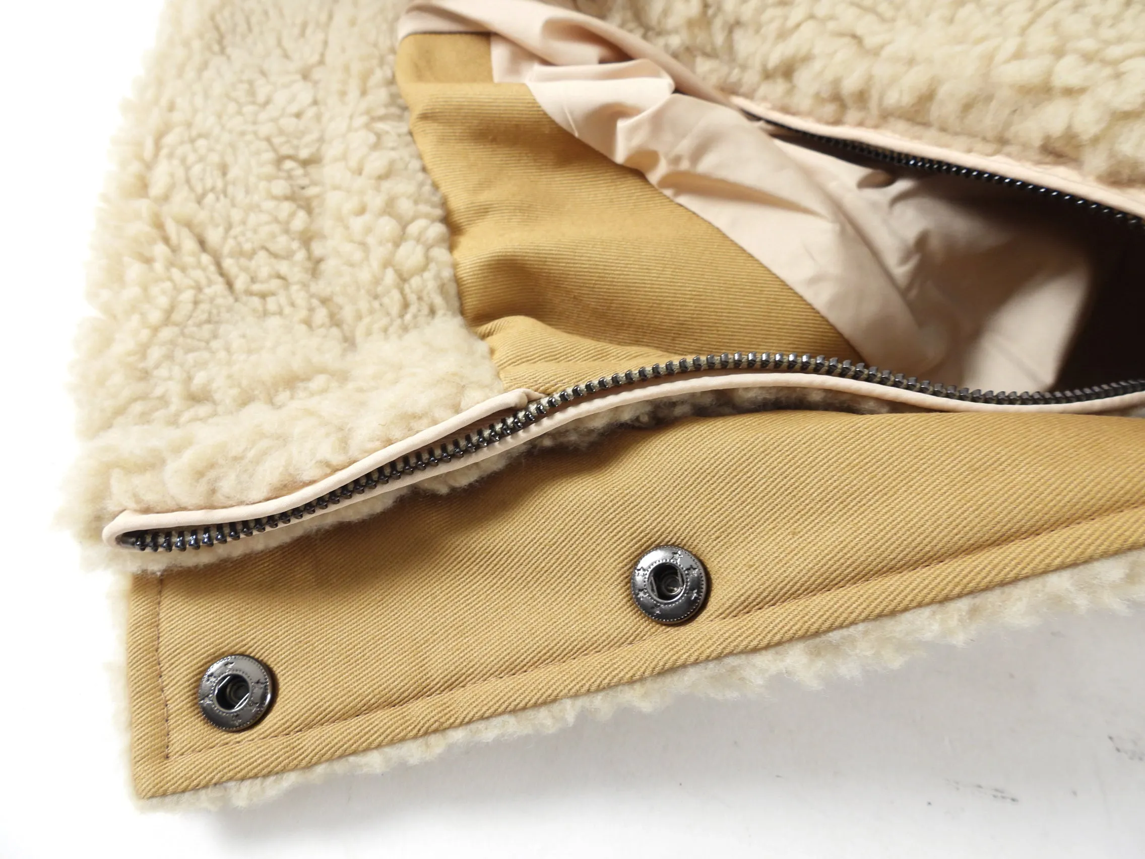BA&SH Beige Sherpa Sanja Teddy Jacket - S