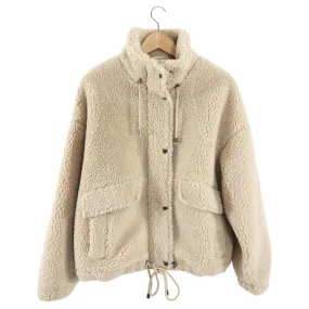 BA&SH Beige Sherpa Sanja Teddy Jacket - S
