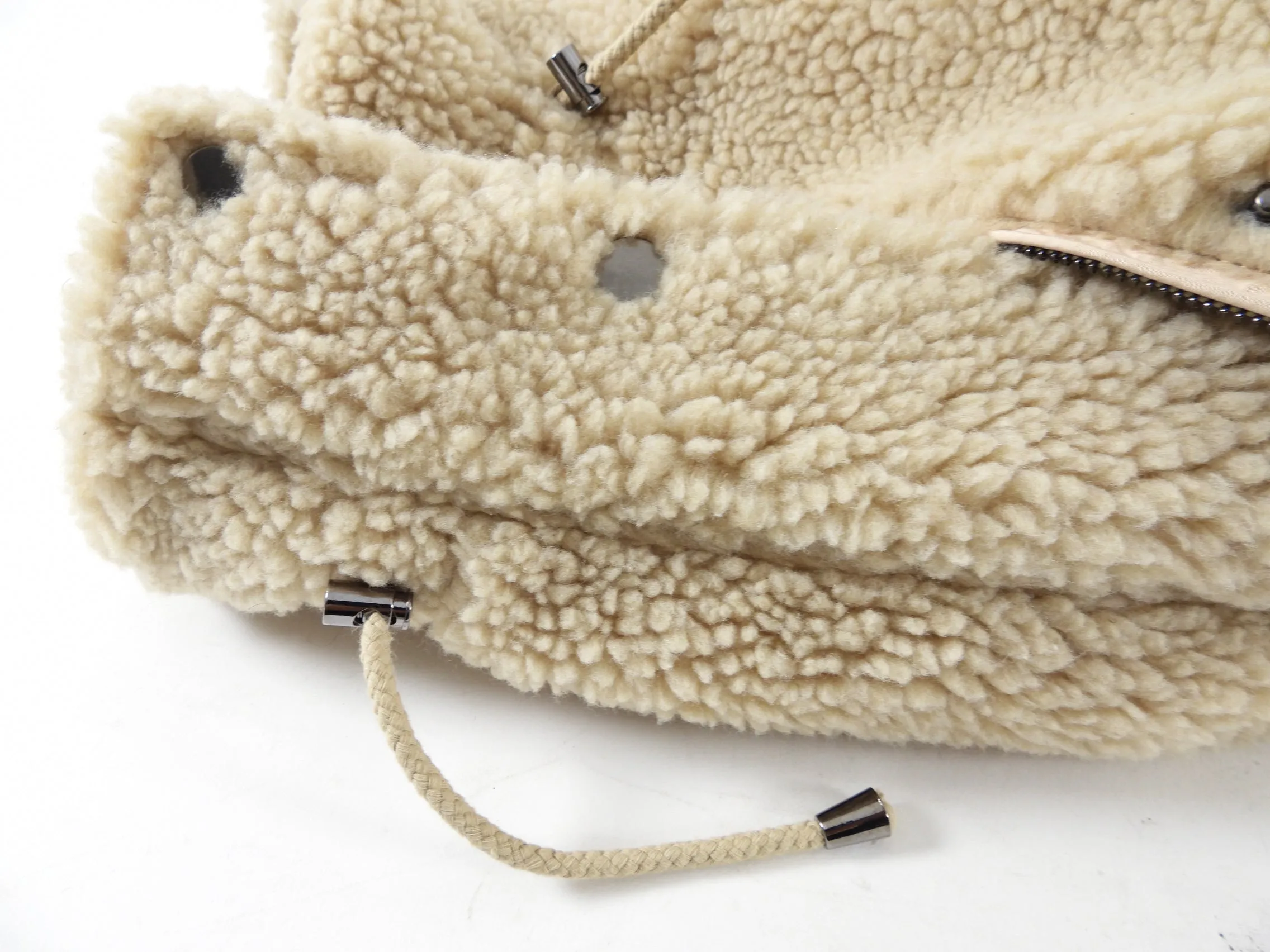 BA&SH Beige Sherpa Sanja Teddy Jacket - S