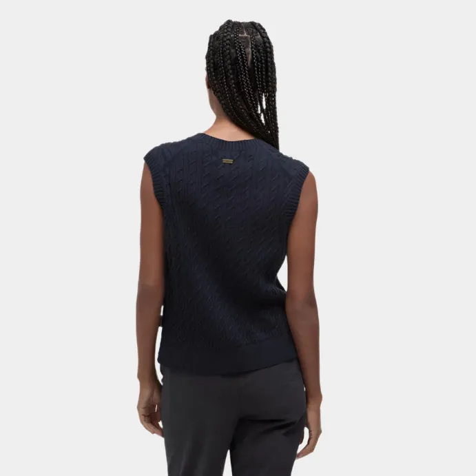 Barbour Hartland Sleeveless Knitted Jumper In Navy