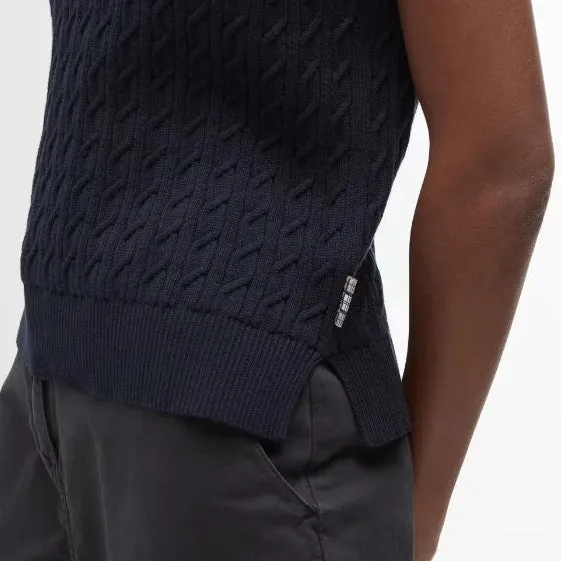 Barbour Hartland Sleeveless Knitted Jumper In Navy