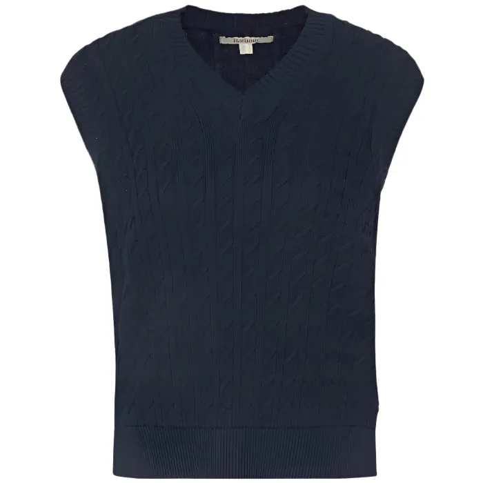 Barbour Hartland Sleeveless Knitted Jumper In Navy