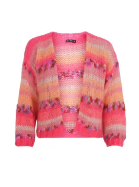 BCLAGOON multi striped cardigan - Peach Multi