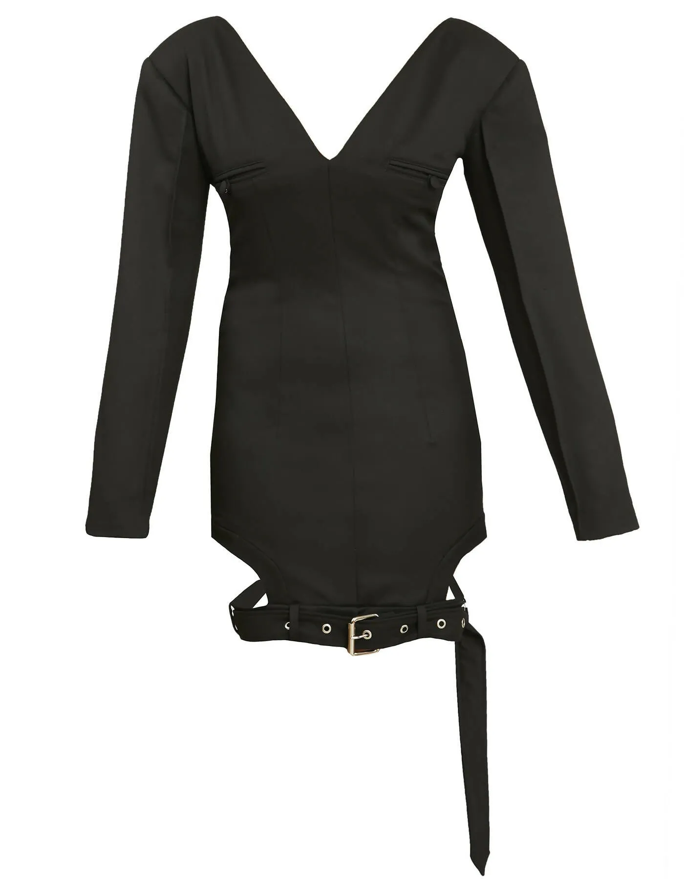 Belt-Bottom Black Dress