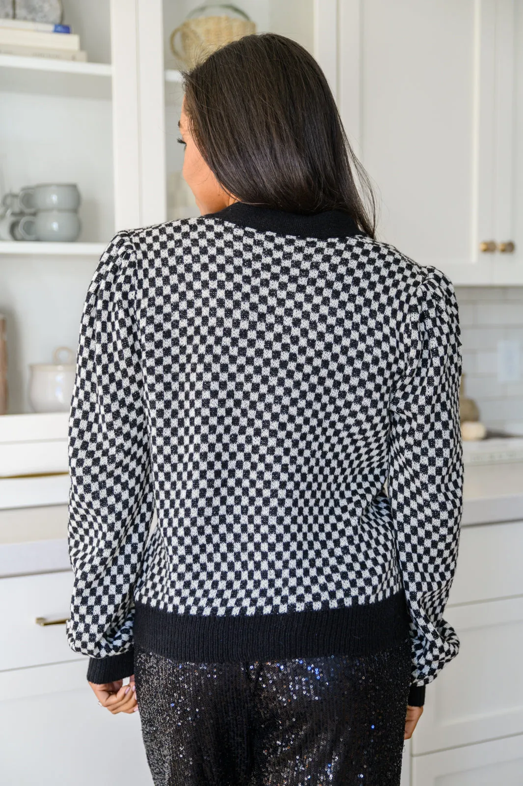 Big City Tempo Checkered Cardigan