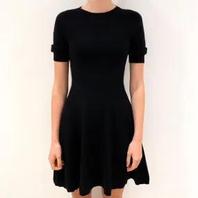 Black Cashmere Short Sleeve Floaty Dress Extra Small