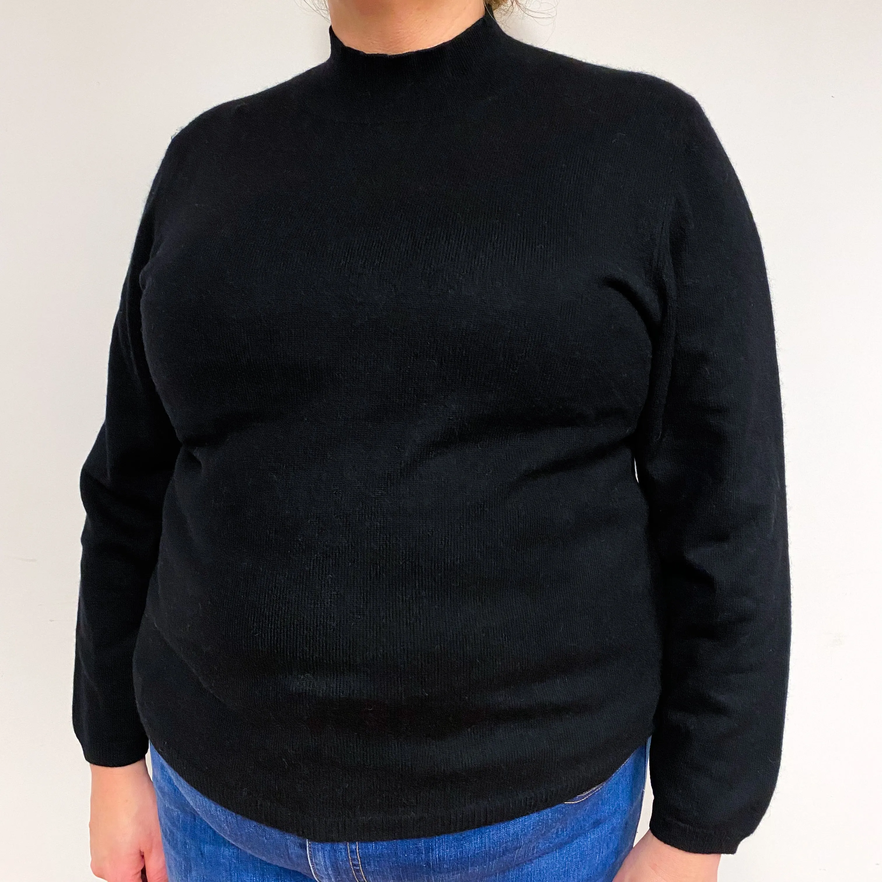 Black Cashmere Turtle Neck Jumper Extra Large
