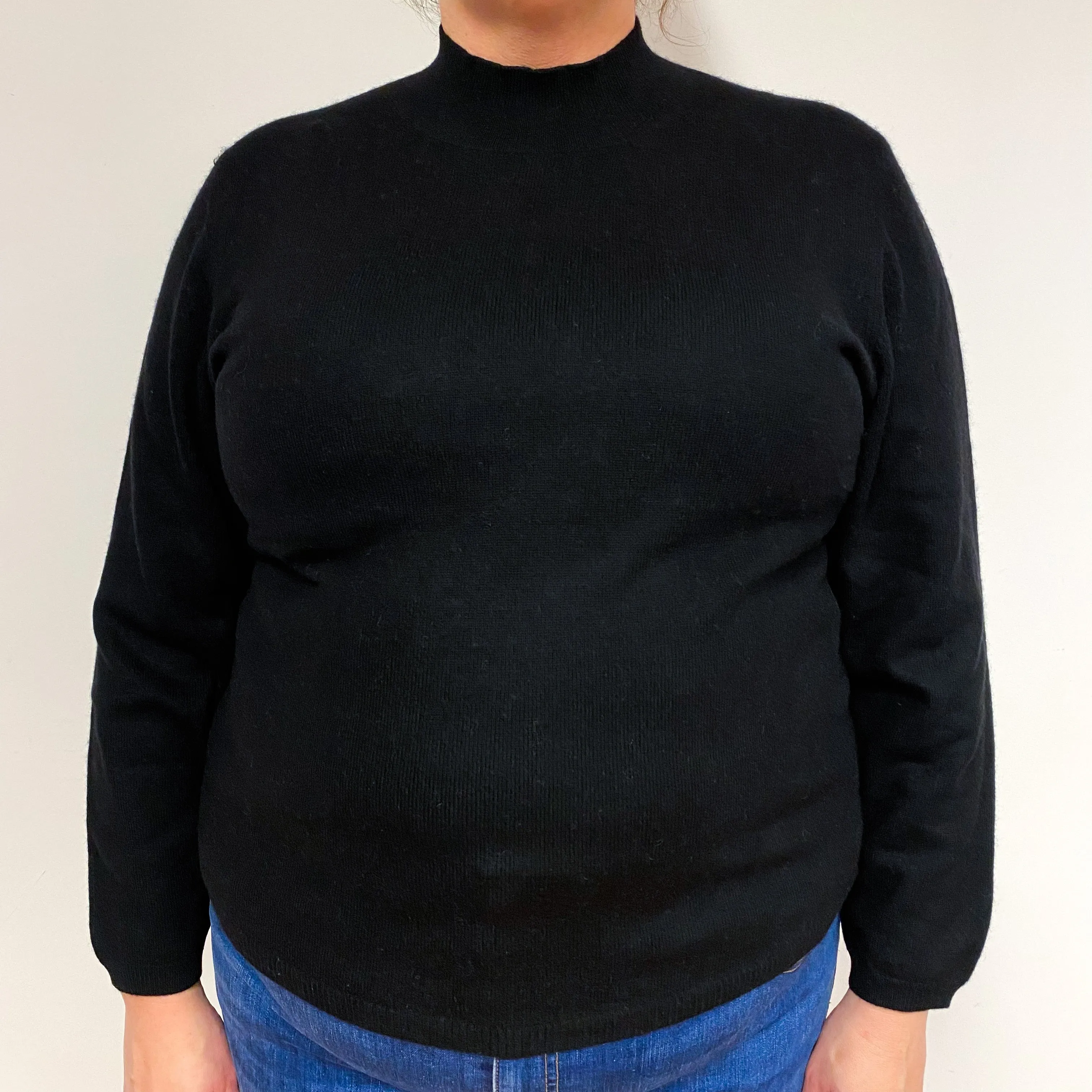 Black Cashmere Turtle Neck Jumper Extra Large