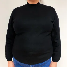 Black Cashmere Turtle Neck Jumper Extra Large