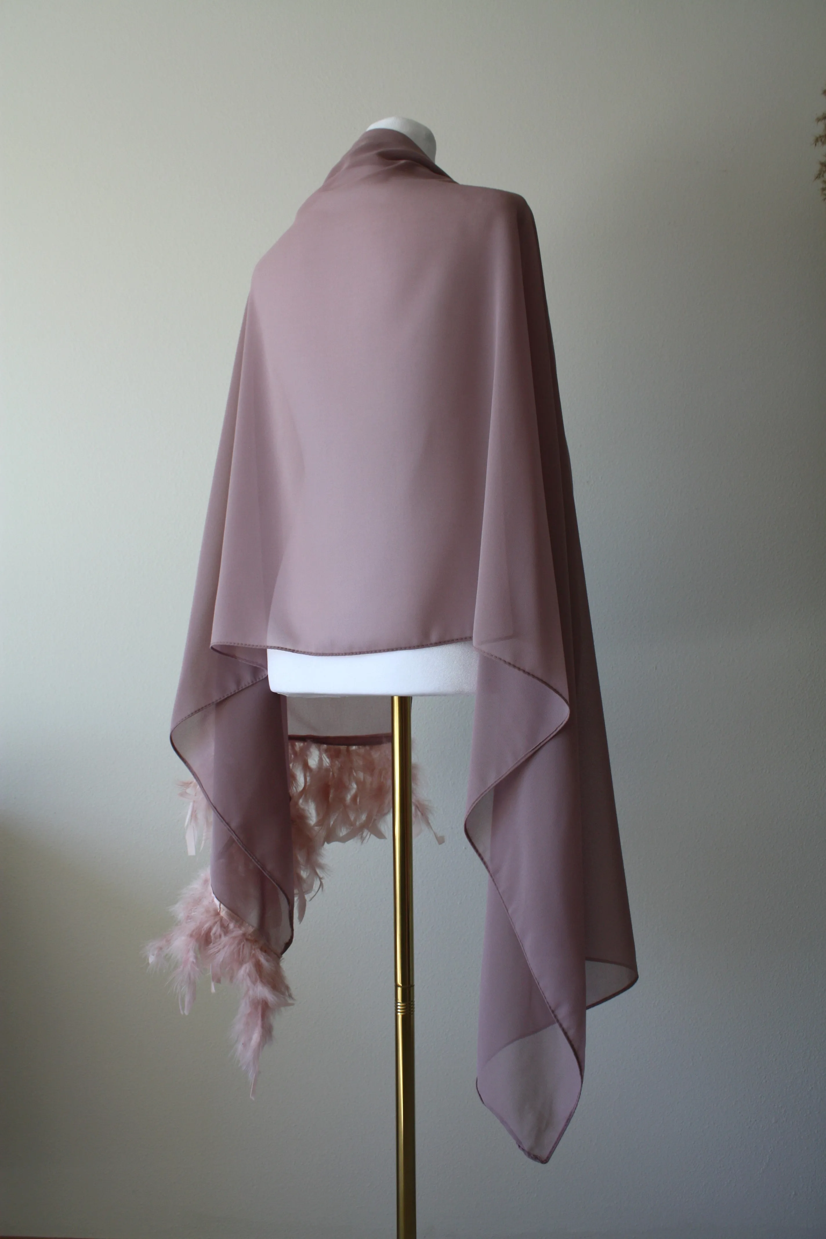 Black Stole with Feathers
