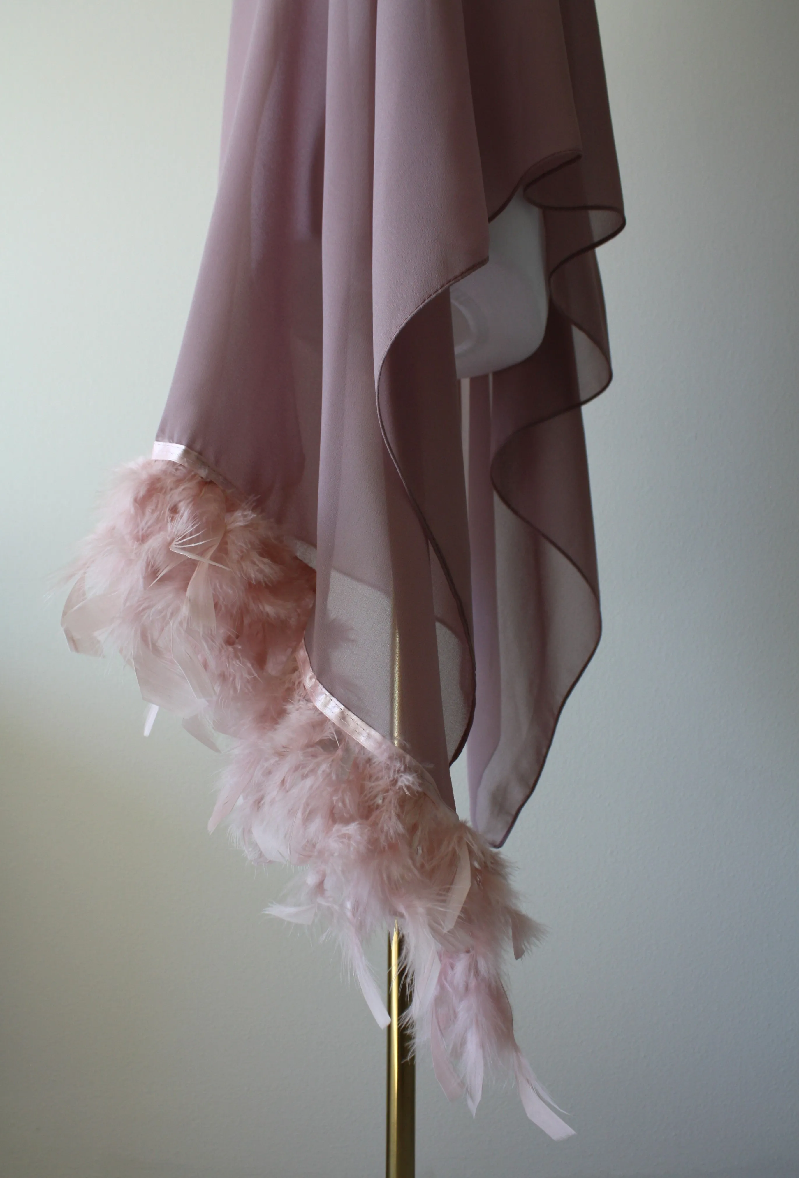 Black Stole with Feathers