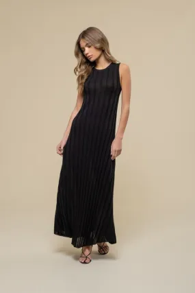 Black Sweater Knit Midi Dress