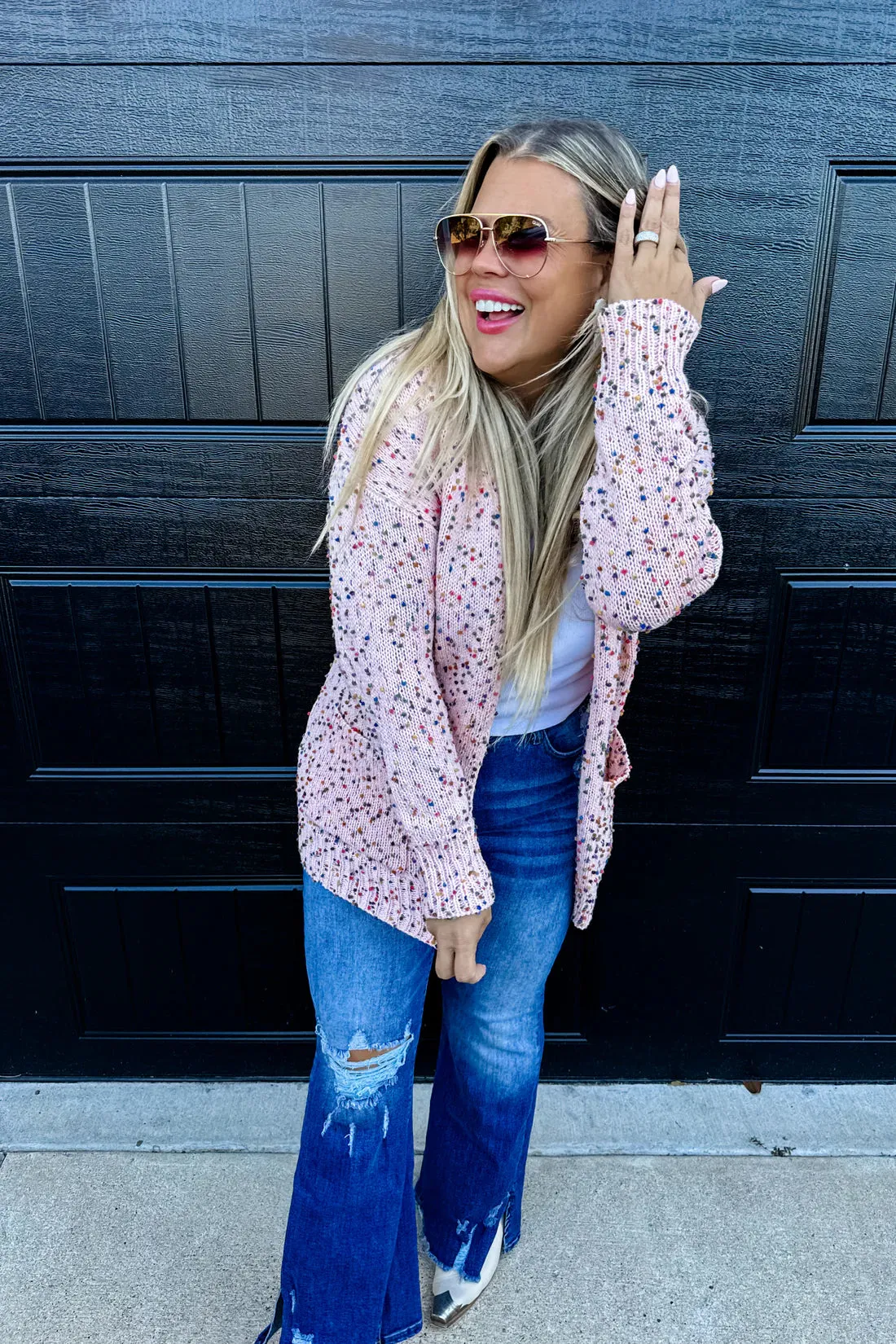 BLAKELEY Miley Dot Cardigan Peach