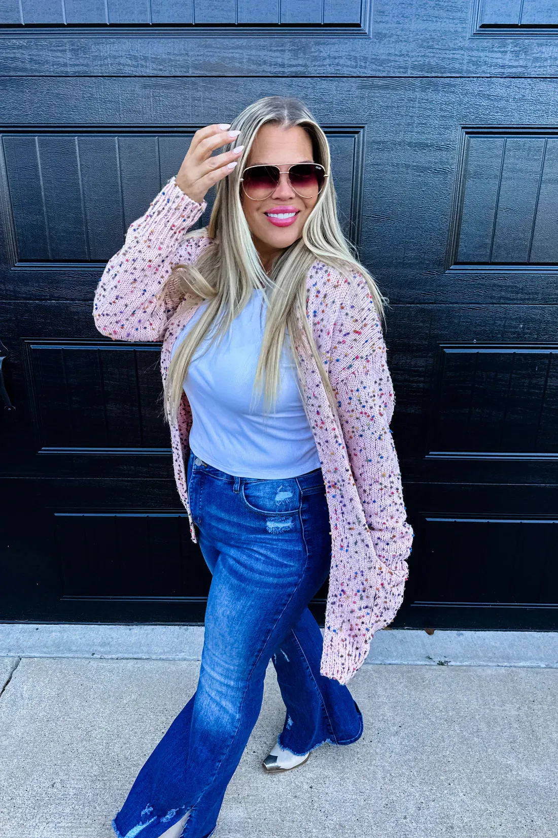 BLAKELEY Miley Dot Cardigan Peach