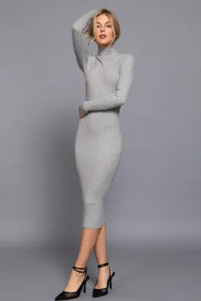 Blue Zone Planet |  Long Sleeve High Neck Sweater Long Dress