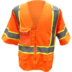 Boss 3PPF9300M ANSI Type R Class 3 Two-Tone Vest - Solid Polyester
