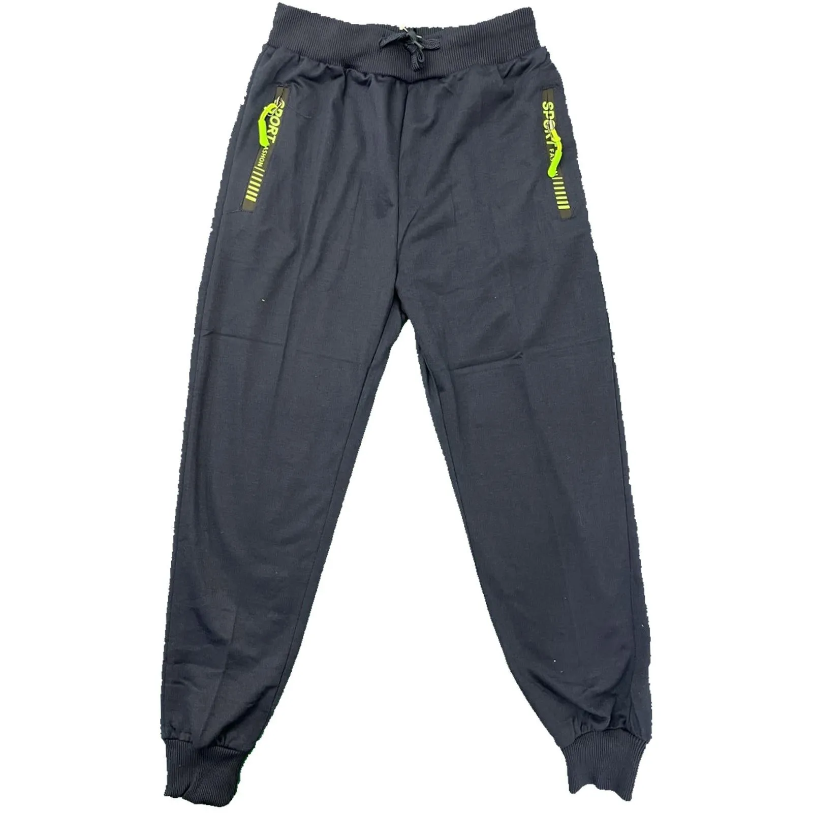 Boys Joggers Plain Zip Pocket Basic Jogging Bottoms Tracksuit Kids PE School