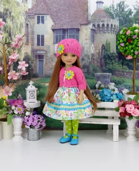 Bright Butterflies - dress and sweater set with shoes for Ruby Red Fashion Friends doll