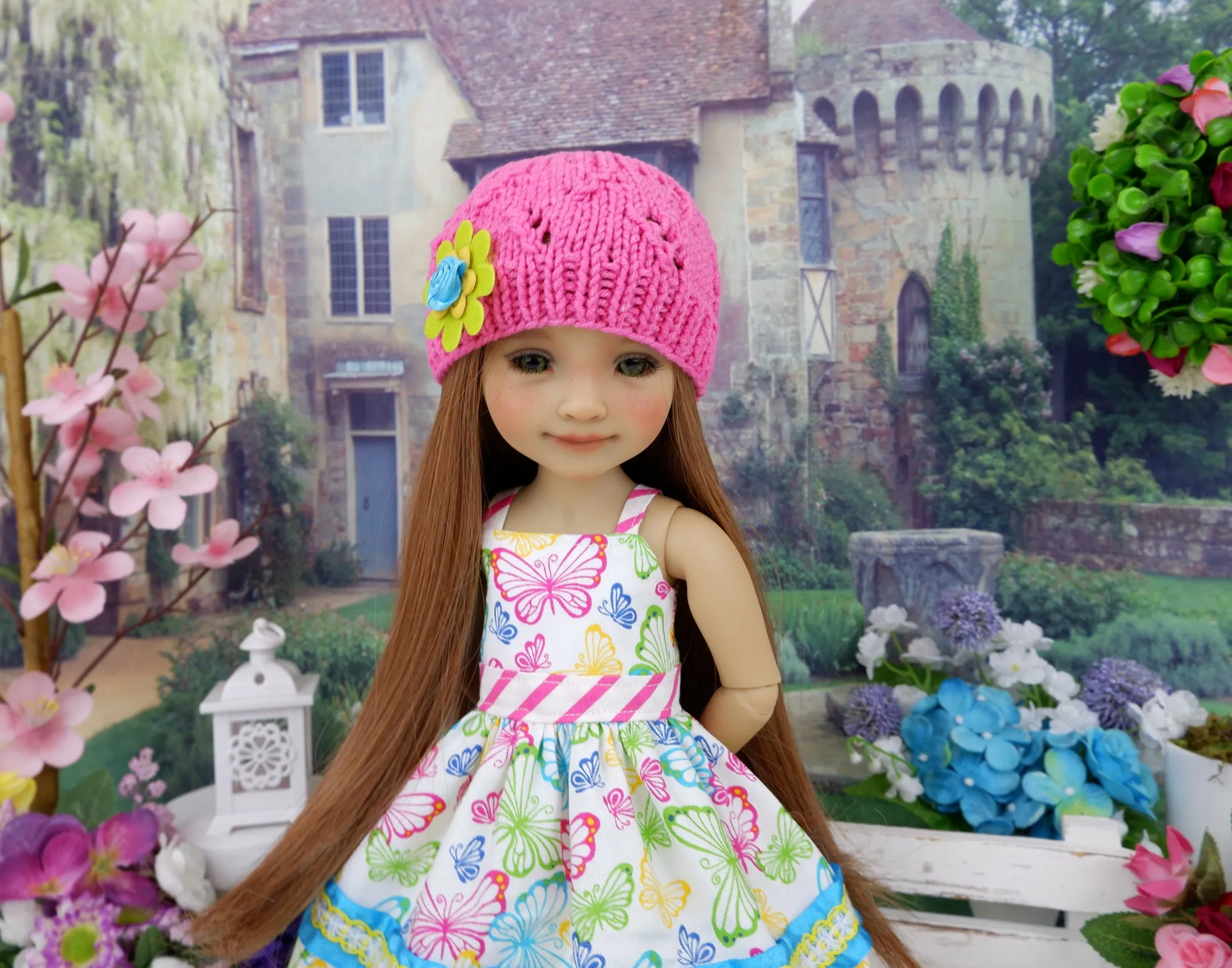 Bright Butterflies - dress and sweater set with shoes for Ruby Red Fashion Friends doll