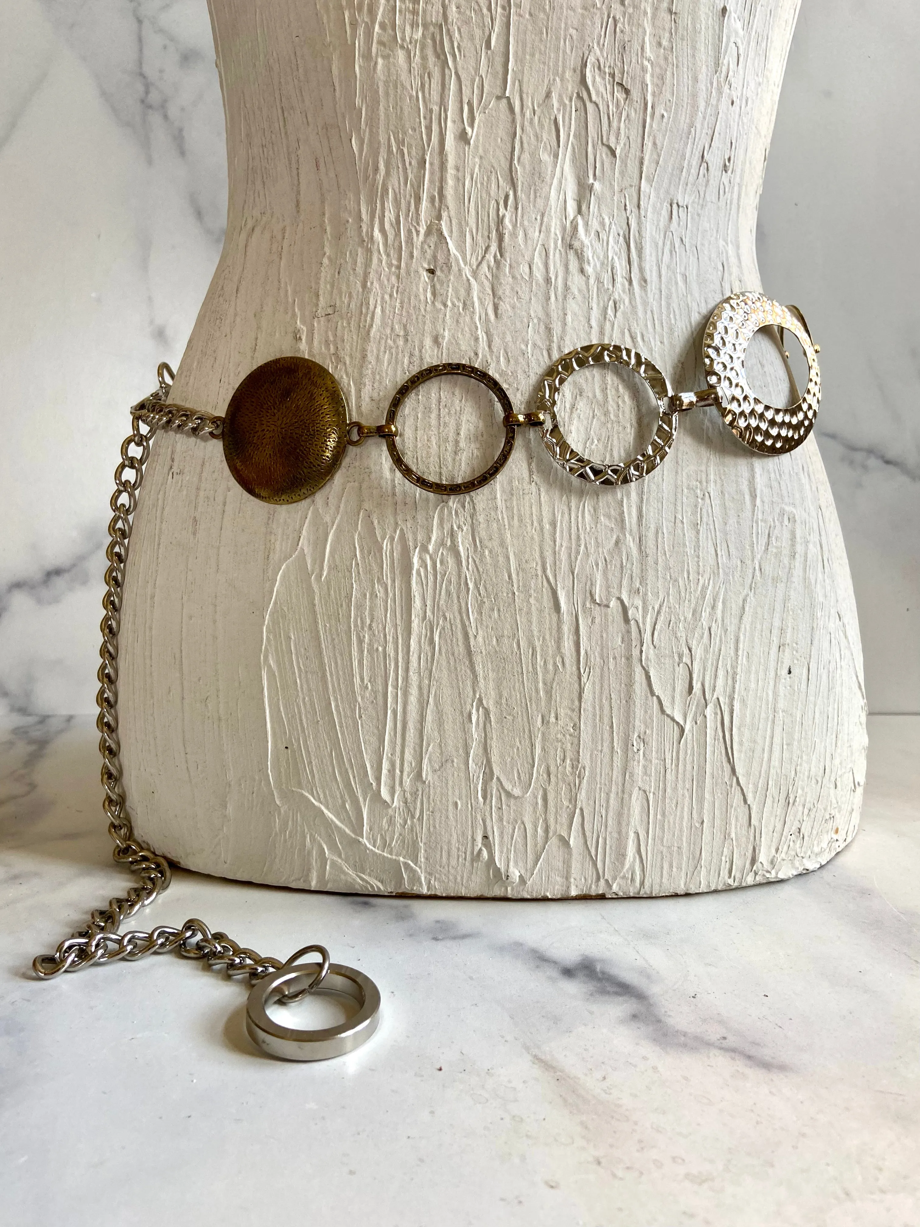 Bronze silver waist belt
