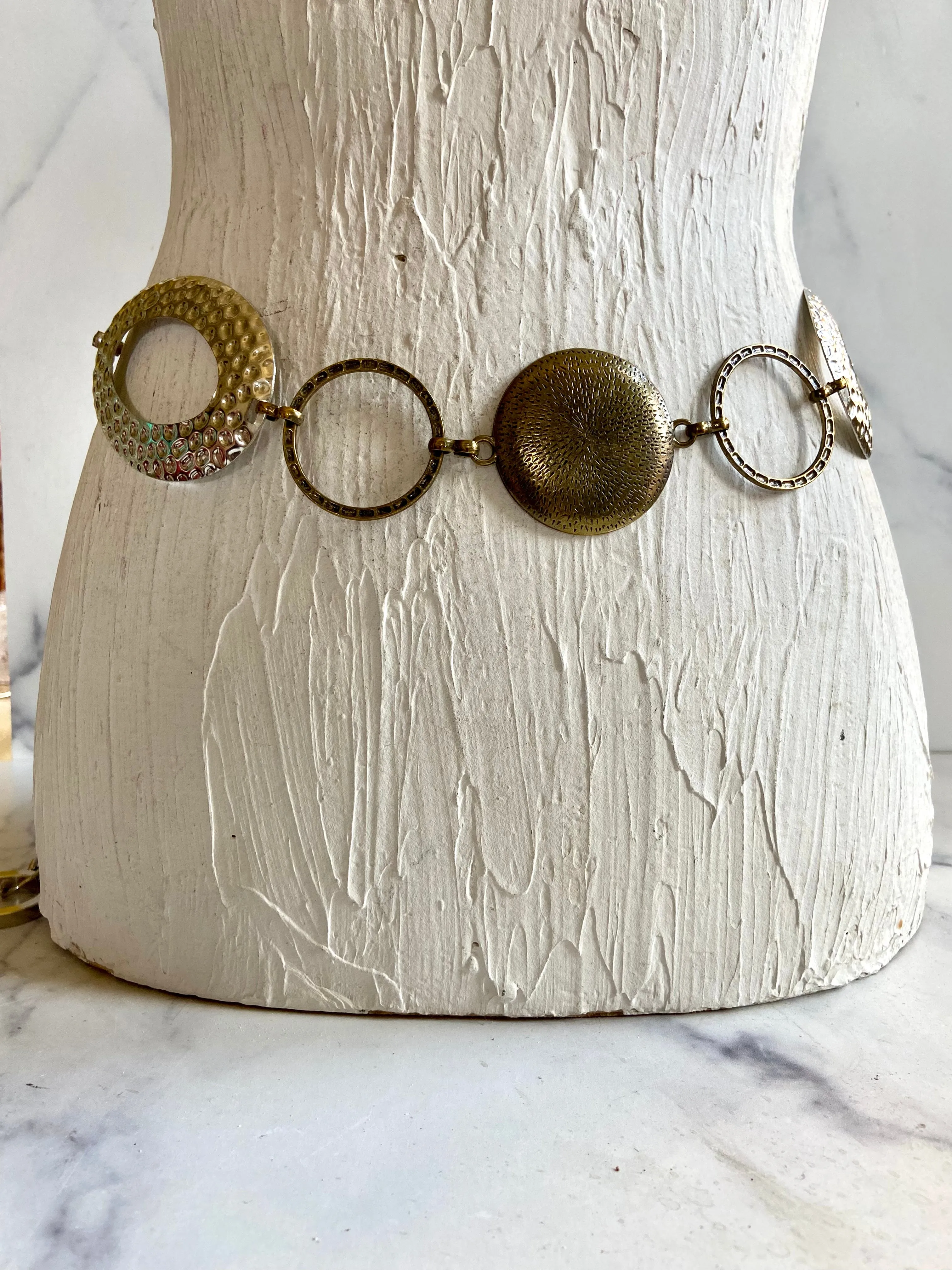 Bronze silver waist belt