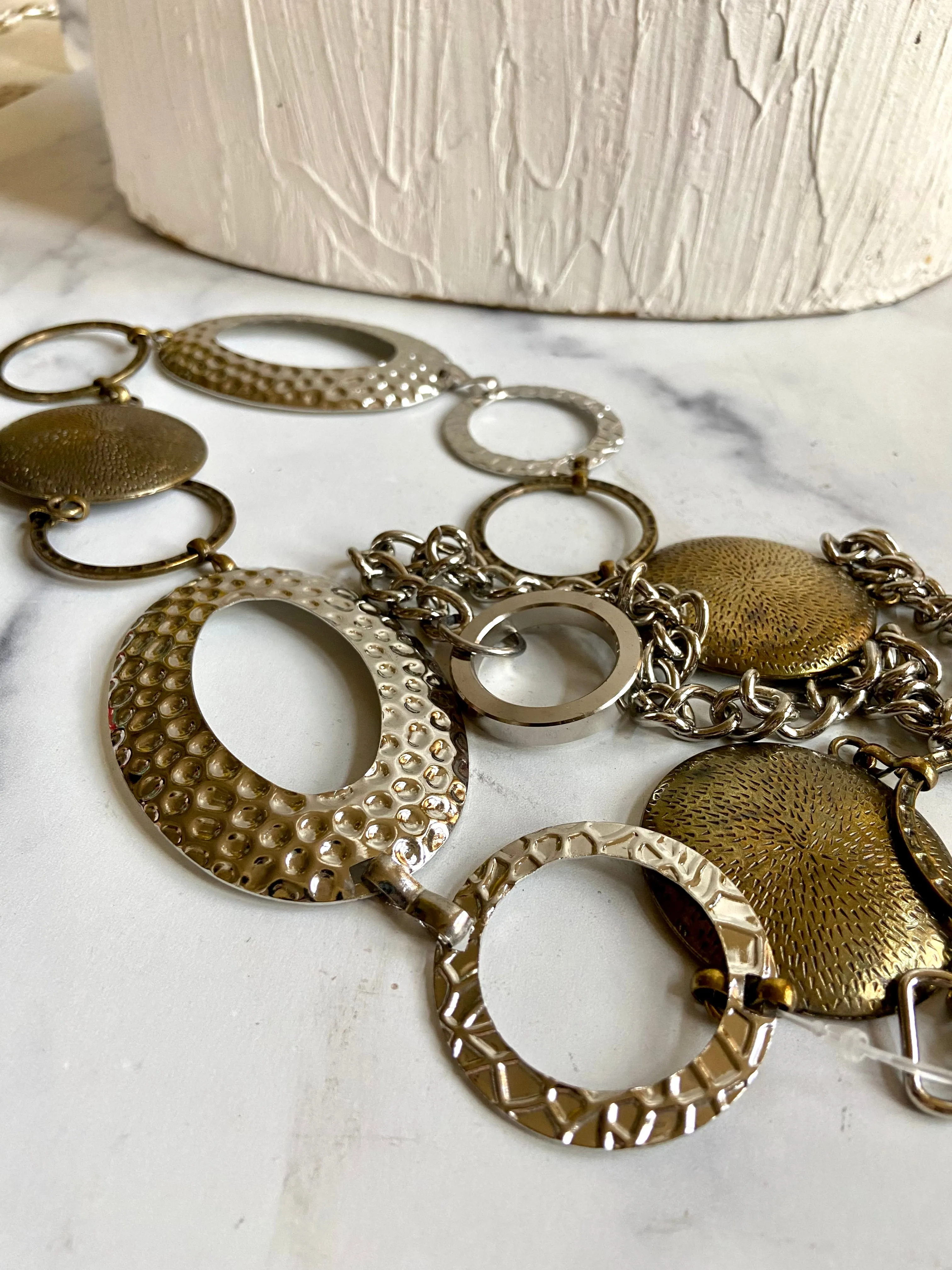 Bronze silver waist belt