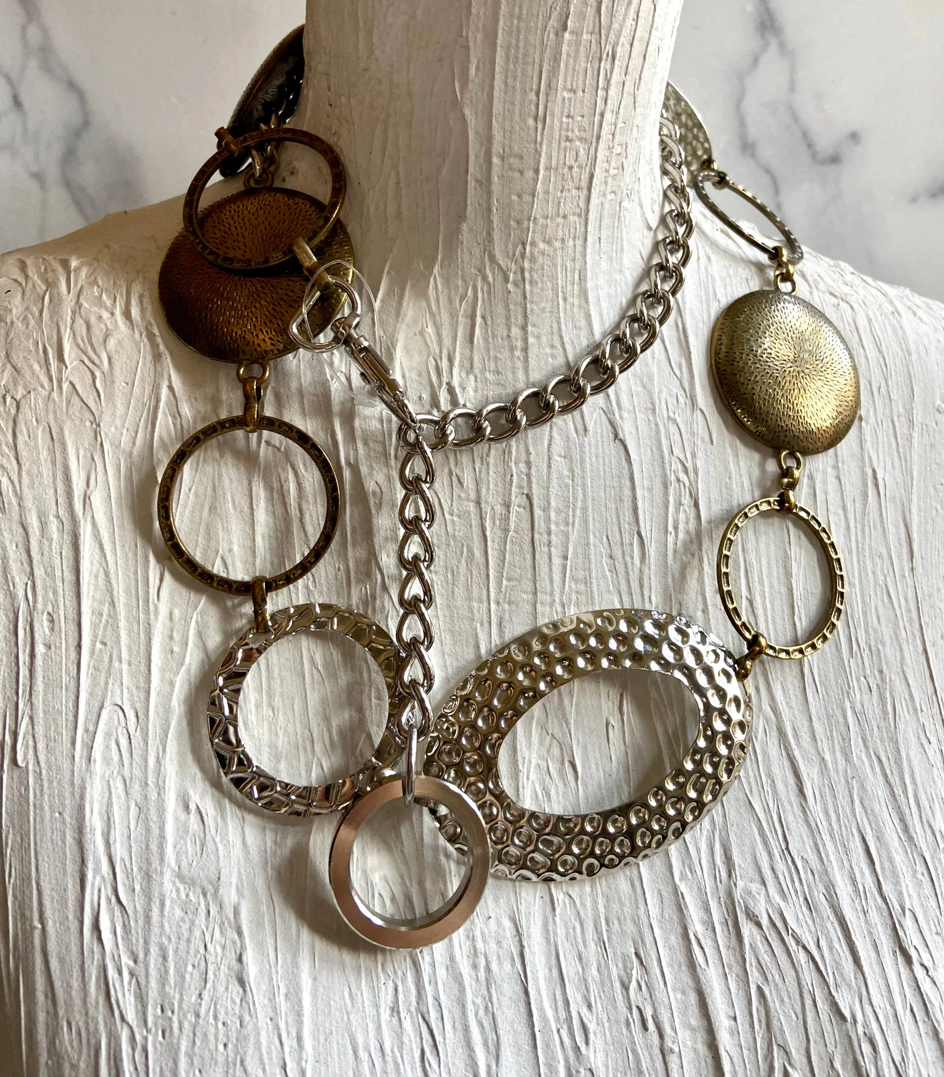 Bronze silver waist belt