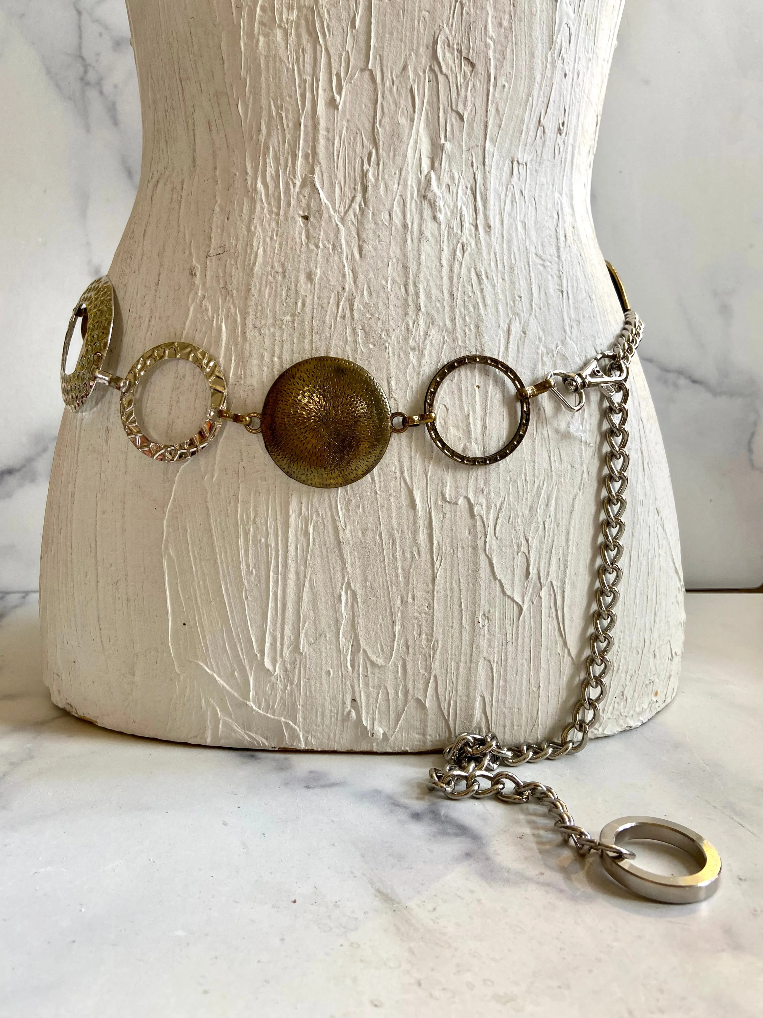 Bronze silver waist belt