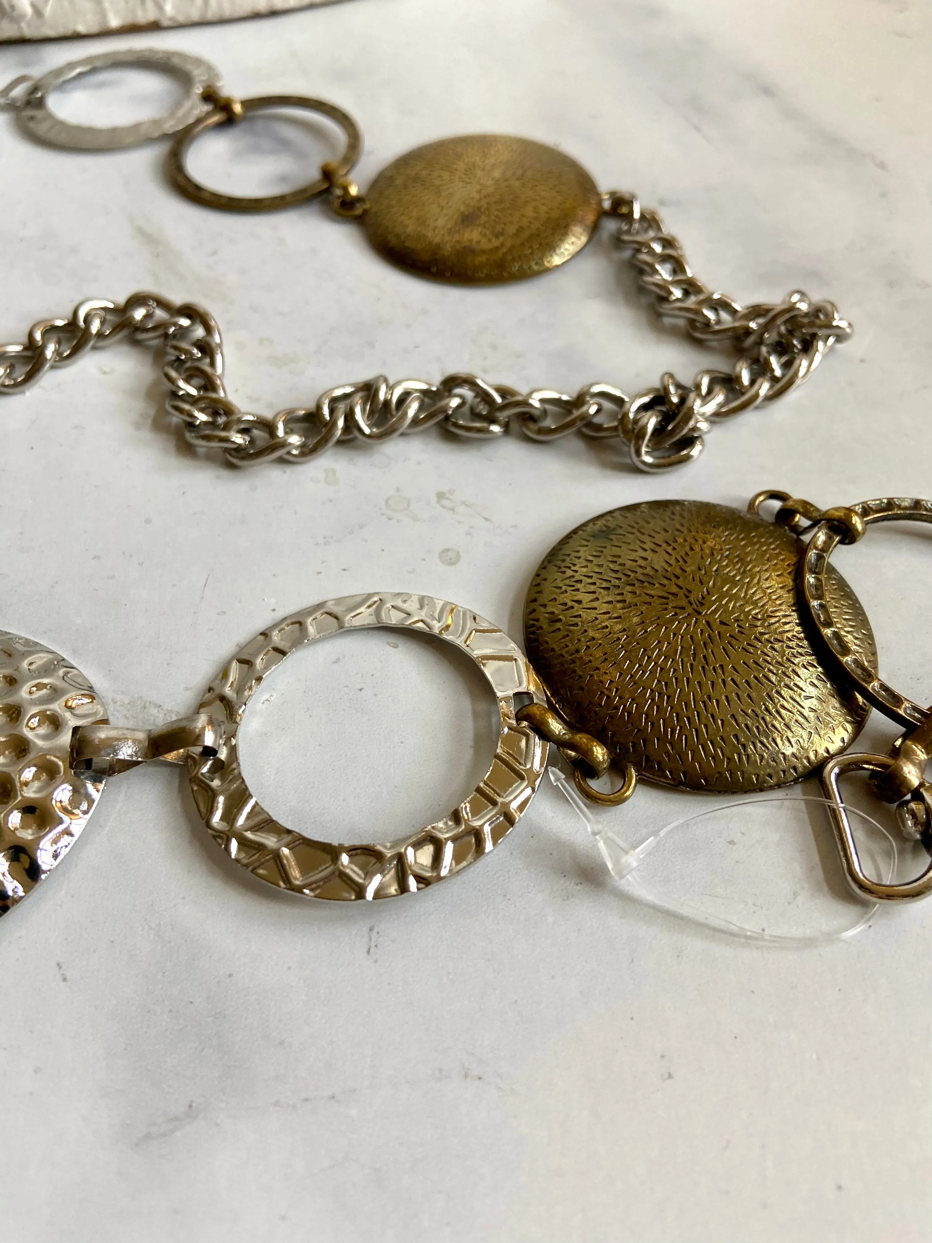 Bronze silver waist belt