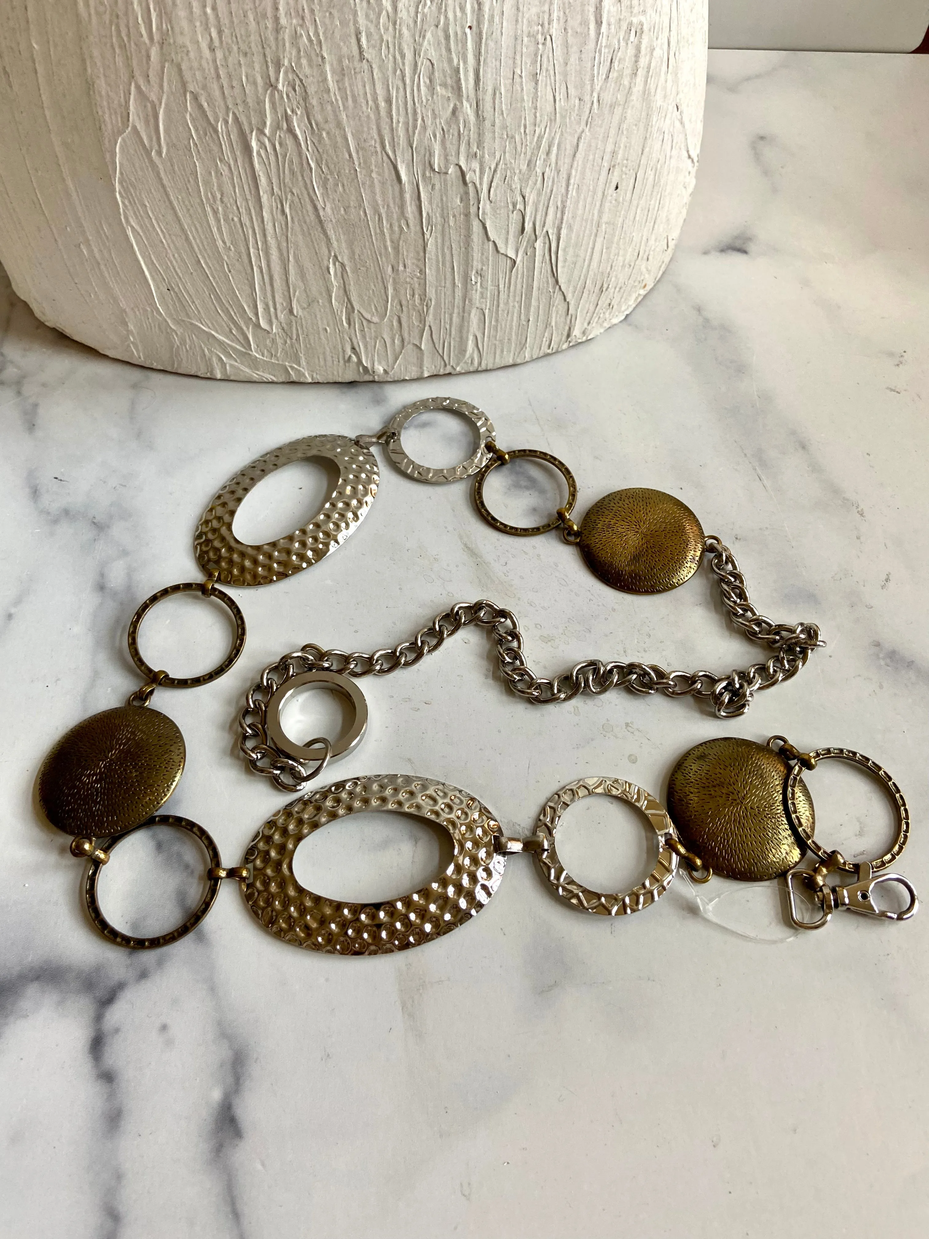 Bronze silver waist belt