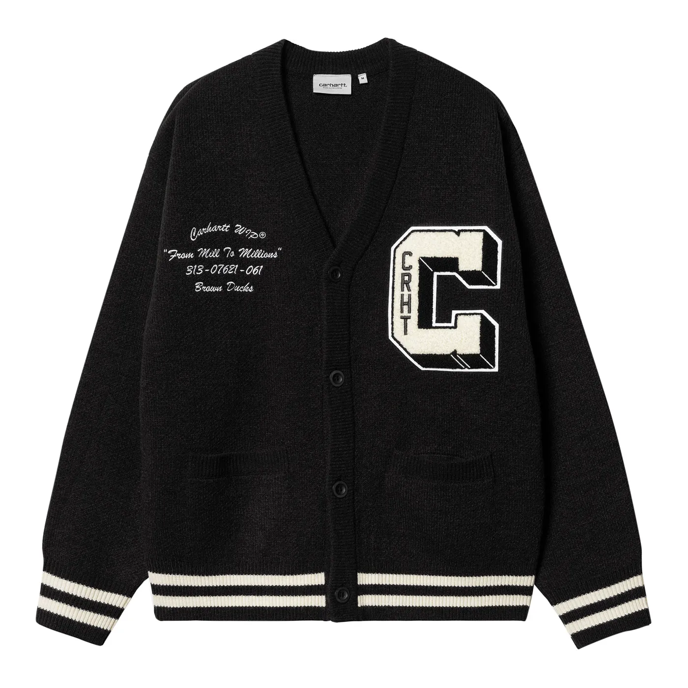 Carhartt WIP Brown Ducks Cardigan - Black / Wax