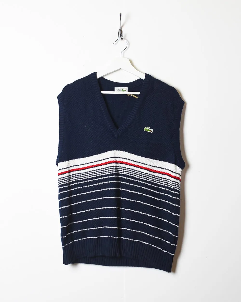 Chemise Lacoste Striped Knitted Sweater Vest - Medium