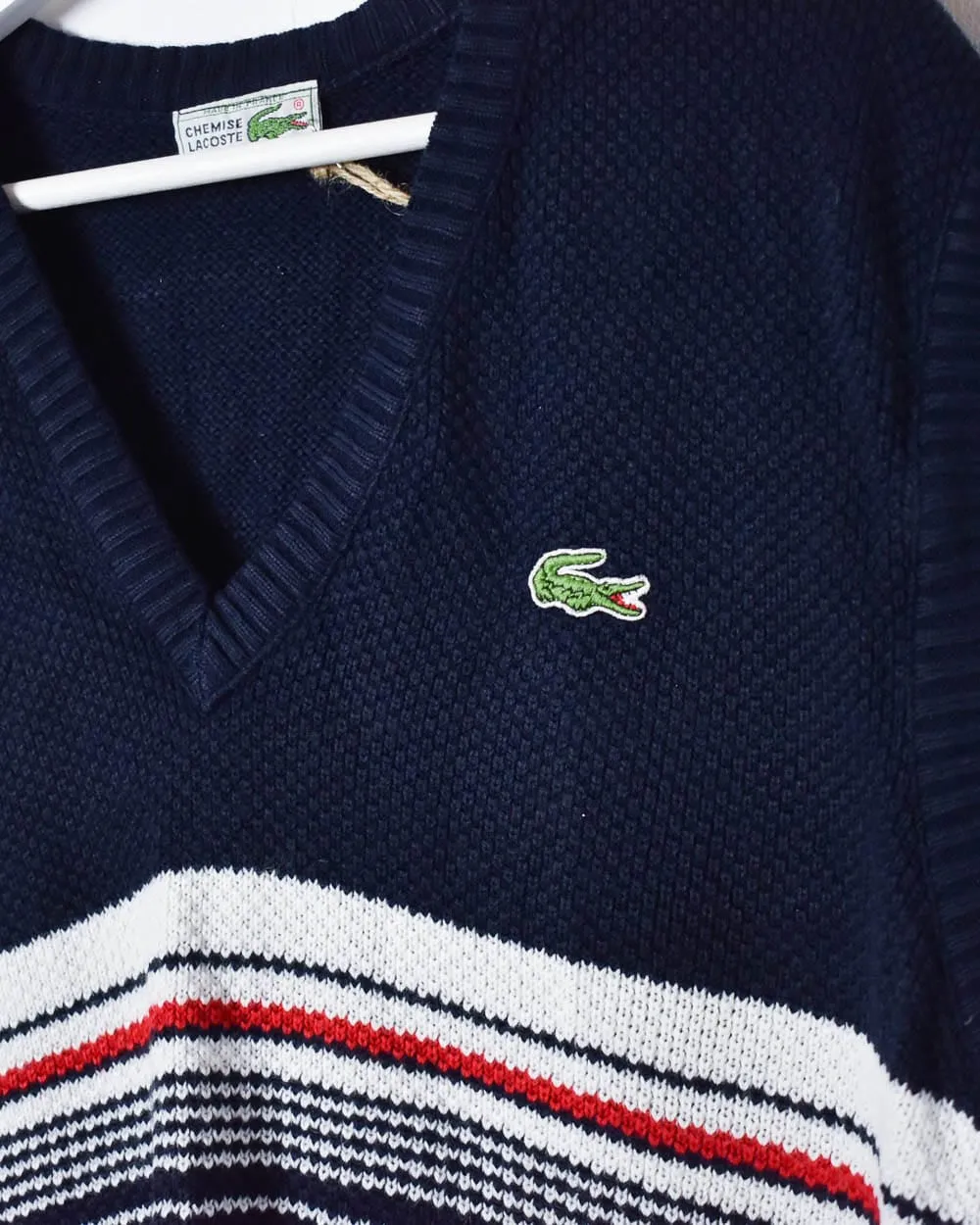Chemise Lacoste Striped Knitted Sweater Vest - Medium