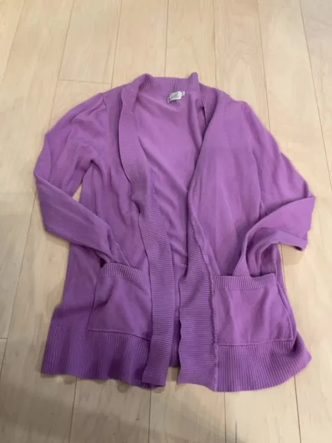 {{ClientCode}} PURPLE CIELO OPEN CARDIGAN, M
