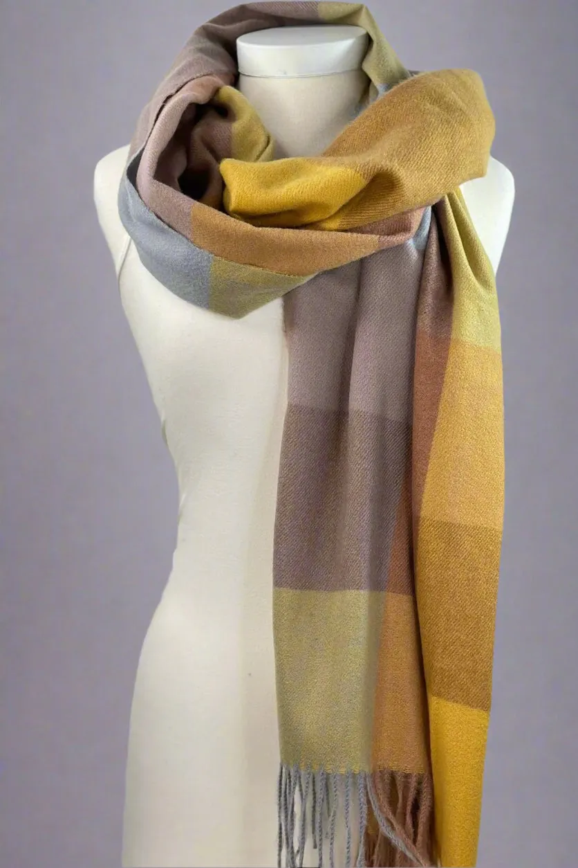 Color Block Large Shawl Scarf